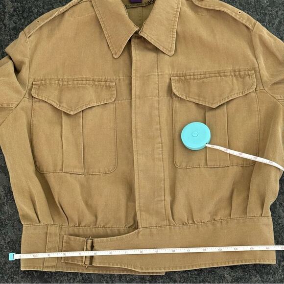 RALPH LAUREN COLLECTION GARRISON COTTON-LINEN JACKET IN MILITARY DRILL SZ 6 - Picture 11 of 14